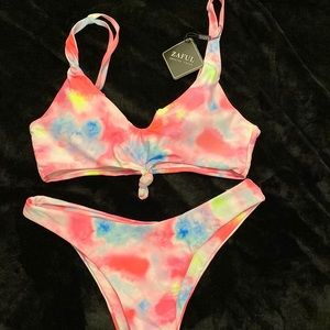 Brand New neon tie dye zaful bikini